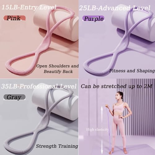 Figure 8 Resistance Band, for Women Men Arms Back Shoulder Stretch | Resistance Bands for Arms, Stretch Bands for Exercise, Elastic Fitness Bands Exercise Band for Home Yoga Gym Workout