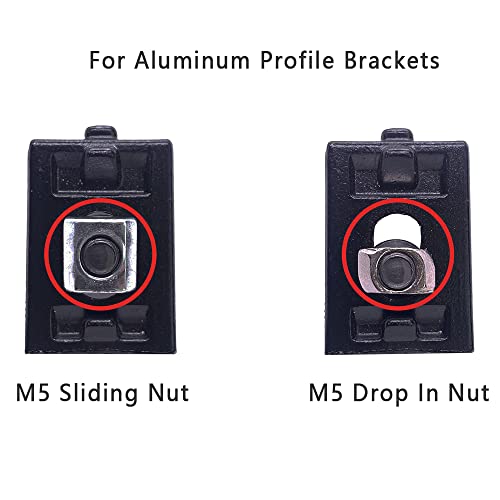 240pcs M5 T-Nuts Screws Kit for 2020 2040 8020 Series Aluminum Extrusion,40Pcs M5x8,40Pcs M5x12 Hexagon Socket Screws,40Pcs M5 T Sliding Nut,40Pcs M5 T Nut,80Pcs Washers - style: 240pcs 20 Series Screws Kit Black