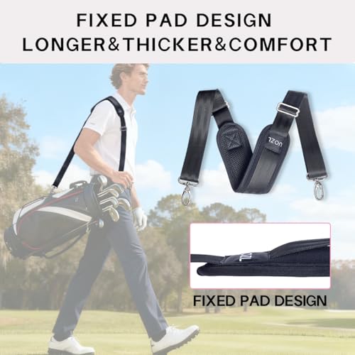 Shoulder Straps 79 inch Adjustable with Thick Soft Fixed Shoulder Pad | with Metal Swivel Hooks for Laptop Bag, Messenger Bag, Tool Bag, Camera,Luggage,for Mens and Womens - color: Black