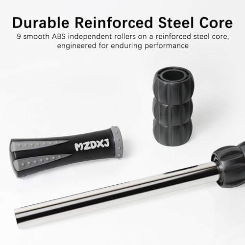 Muscle Roller Massage Roller Stick- Deep Tissue Fascia Blaster for Myofascial Pain Relief, Lymphatic Drainage & Body Sculpting, Handheld Physical Therapy & Recovery Tool (Gray Black-)