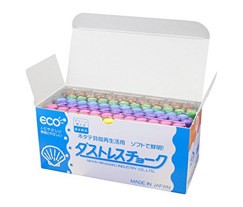 On 6 Colors DCC-72-6C 72 Units in Japan Physics and Chemistry da Stress Choke (Japan Import) Dustless Chalk 72pcs, 6 Colors - color: Red, Yellow, Blue, Green, Brown, Violet
