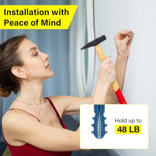 140PCS Drywall Anchors and Screws Kit, 3 Sizes Plastic Wall Anchors | Plastic wall anchors with Phillips screws, 140PCS 3-size kit for drywall, sheetrock and home installation projects. - style: 140 Pcs