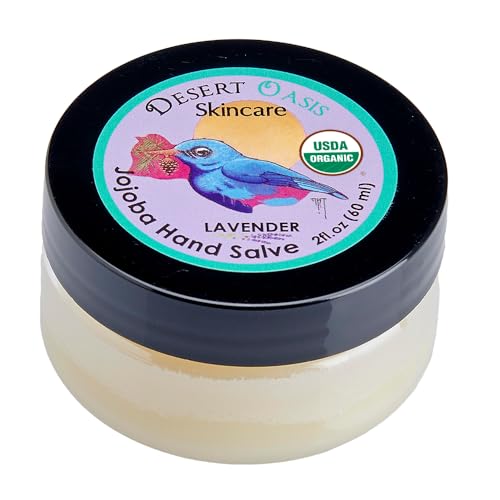 USDA Organic Lavender Jojoba Oil Hand Salve for Rich Conditioning (2 oz) | Over 50% Jojoba Oil with Beeswax & Avocado Oil – Rich Conditioning Balm for Dry Hands, Feet & Cuticles 60 g