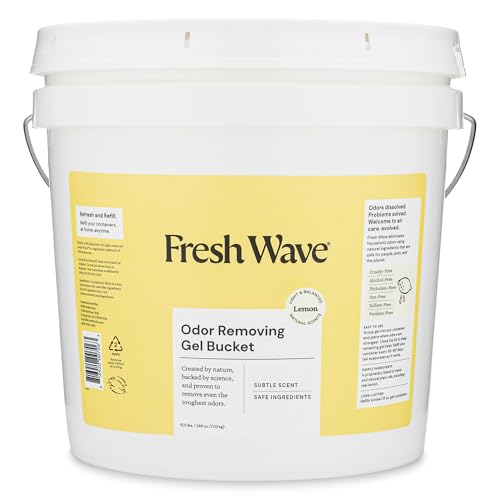 Fresh Wave Odor Eliminator Gel Bucket, 248 oz. Lemon Refill | EPA Safer Choice rated, No parabens or harsh chemicals, Refills up to 16 large gel jars, Pet-safe room deodorizer - size: 15.50 Pound (Pack of 1)
