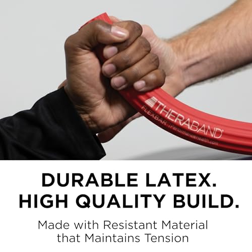 THERABAND FlexBar Resistance Bar, Physical Therapy, Flex, Elbow, Wrist, Red | Flex therapy bar for physical therapy, wrist and forearm exercise, with non slip grip and compact design - color: Red - Light, style: New Version