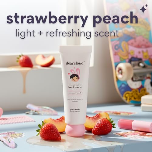 Paul Frank Rescue Butter Hand Cream – Shea Butter (Strawberry Peach) | Shea Butter · Vitamin E · Vitamin F · Paul Frank design · for dry & cracked hands