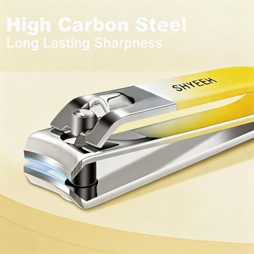 Manicure Set, 10 pcs High-Carbon Steel Nail Clippers Set, Portable Mini Manicure and Pedicure Kit, Travel Grooming Nail Kit with Leather Bag for Men and Women - color: Yellow