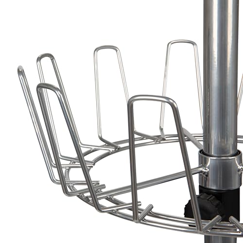 Household Essentials 4-Tier Revolving Shoe Tree, Heavy-Duty Steel with Stabilized Base, Holds 24 Pairs of Shoes, Great for Most Styles, Chromelike Finish - color: Silver