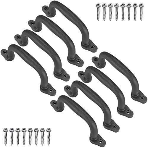 Dolibest Set of 8 Safety Playground Handles, Swing Set Kids Safety Hand Grips for Playset, Climbing Frame, Play House, Climbing Frame, Play House Handles (Black) - color: Black-8pcs