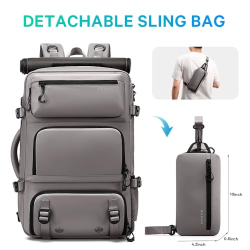 FUTURE AESTHEICS Travel backpack Carry-on Travel Backpack For Women Men Flight Approved Business Weekender Overnight Waterproof Daypack (Grey) - color: Grey
