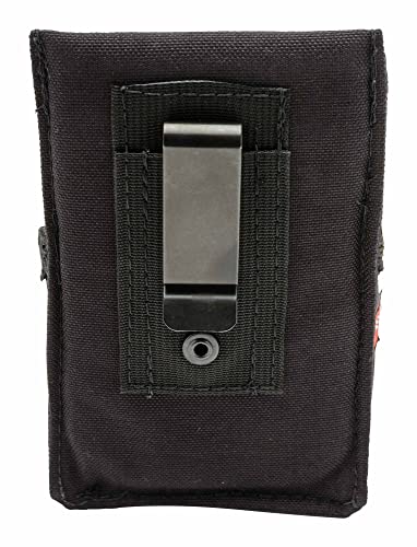Diamondback GK1 Low-Profile Clip-On Utility Pouch, Black | 1000D nylon - 2 in. DB HD spring-steel mount - fits 35 ft tape or fasteners - 4-slot bit index + blade & pencil slots