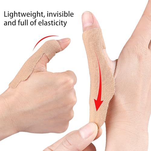 Precut Kinesiology Tape for Thumb, 36 Pcs Elastic Breathable Athletic Tapes Thumb Support Brace Tape, Self Adhesive Big Toe Brace Strap Thumbs Guard Patches for Arthritis & Tendonitis Pain Relief