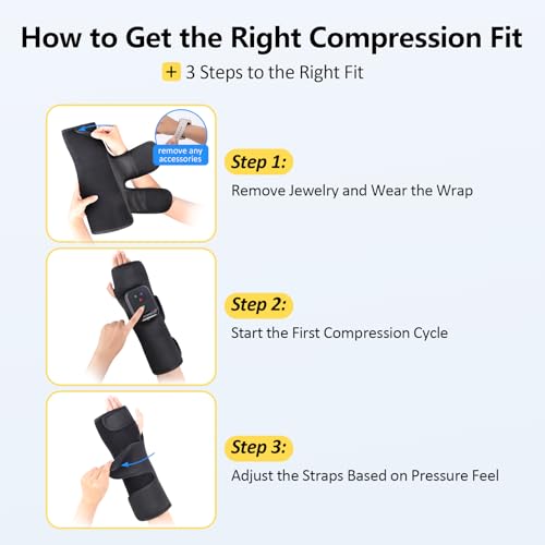 Comfytemp Air Compression Hand and Wrist Massager with Heat and Compression | Extend to Forearm, FSA Eligible HSA, Recovery for Carpal Tunnel, Tennis Elbow, Birthday Gift for Men Women (Length 13")