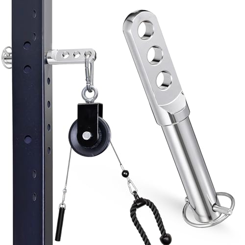 Lasnten Adjustable Fitness Rack Pulley Pin for 3" Racks - 1" Hole Heavy Duty Power Rack Attachment, Home Workout Equipment for Strength Training & Muscle Building, Gift for Fitness Enthusiasts