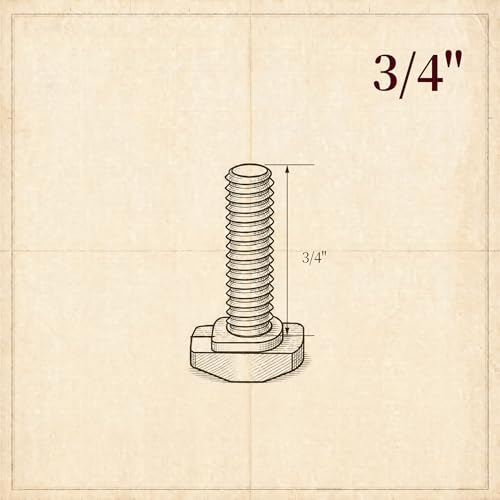 O'SKOOL T-Slot Bolts Drop-in 3/4" Length 20PCS, 1/4"-20 Thread, T Track Accessories for Woodworking Jigs and Fixtures,HWR008 - style: 1/4"-20 Threads, 3/4" Length, 20Pcs