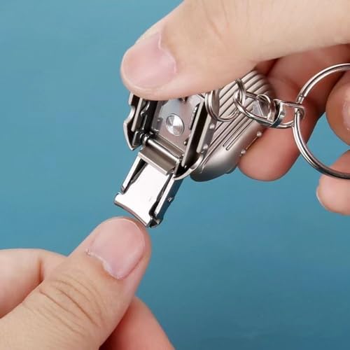 Stainless Steel Nail Clipper Keychain Suitcase Shape Nail Cutter Car Keyring Foldable Portable Repair Finger Tools - color: Silver