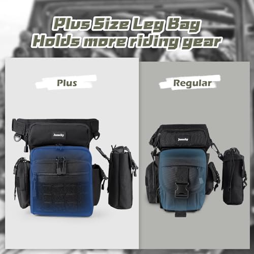 Jueachy Drop Leg Bag for Men Tactical Metal Detecting Thigh Pack with Water Bottle Pouch - color: Black Updated
