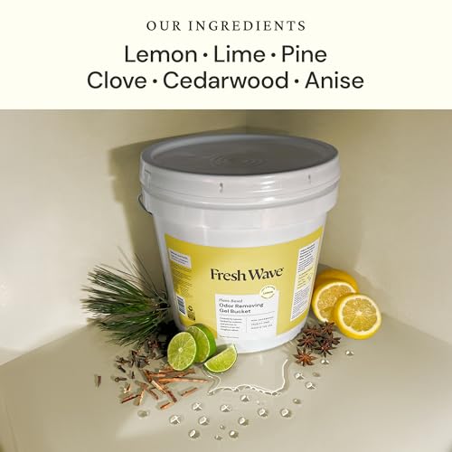 Fresh Wave Odor Eliminator Gel Bucket, 248 oz. Lemon Refill | EPA Safer Choice rated, No parabens or harsh chemicals, Refills up to 16 large gel jars, Pet-safe room deodorizer - size: 15.50 Pound (Pack of 1)