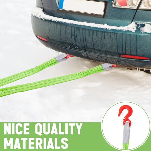 2 Pcs 5 FT Heavy Duty Polyester Lifting Rigging Straps Two Leg Bridle Web Sling with Hook & Twist Eye Lift Strap for Hoist Engine Crane Truck Tow Tree Stump 6613 Lbs Load Capacity, Green