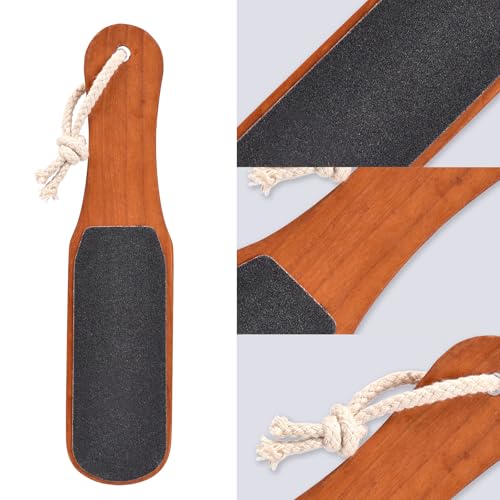 2PCS Foot File Foot Rasp Wooden Handle Pedicure Tool Foot Callus Remover Scrubber Dual-Sides Heel Grater for Dead Skin (1)