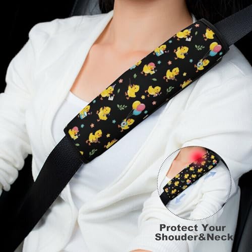 Universal Fit Seat Belt Shoulder Pad for Adult Use, Most Cars, 2 Pack Black Yellow Duck Harness Pads Strap Pressure Relief - color: Pattern 362