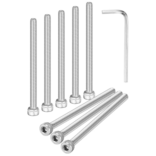M METERXITY 20-Pack M4 x 55mm Socket Head Cap Screws, 304 Stainless Steel Hex Machine Bolts, Allen Socket Drive Screw with Hex Wrench for Repair/DIY, Fully Threaded Fasteners Kit [Silver] - size: M4 x 55mm