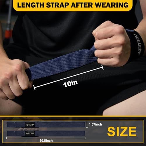Lifting Straps for Weightlifting, Lifting Wrist Straps for Gym Strength Training, Neoprene-padded Wrist Cushion - Men & Women - color: Blue