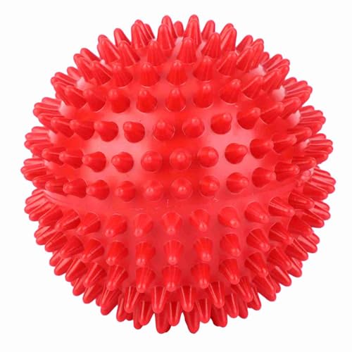 2Pcs Spiky Hard Massage Balls,Soft Spiked Manual Massager Rollers Body Spiky Balls Fitness Finger Relax Tool for Plantar Fasciitis Exercise Back Feet (Small 7.5cm) - color: Red, size: Small 7.5cm
