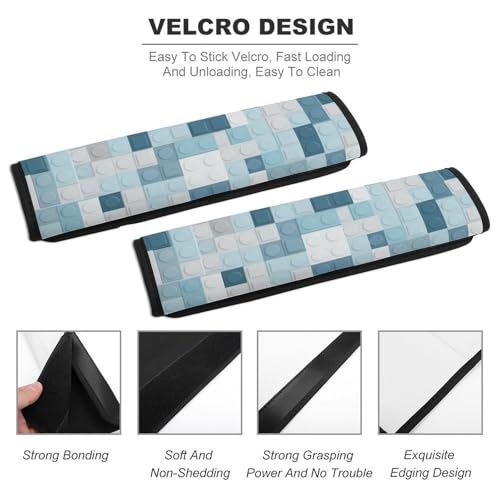 2 Piece Universal Fit Seat Belt Cover for Adult Use, Most Cars, Construction Building Blocks Colorful Bricks Rainbow Seat Belt Covers Cushion, Shock Absorption - color: Pattern 483