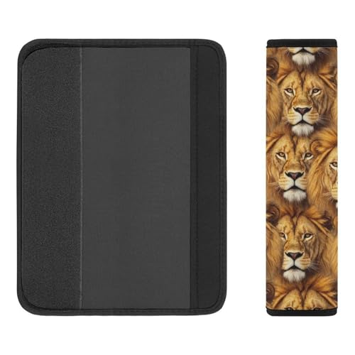 1 Pair Soft Padded Seat Belt Cover for Child, Most Cars, Animal Lion Shoulder Harness Cover, Neck and Shoulder Support - color: Pattern 479