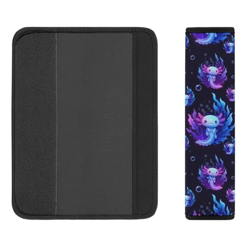 2PCS Lovely Axolotls Gifts Axolotl Seat Belt Cover Breathable Automotive Seat Belt Protector for Adult Use, Most Cars, Pressure Relief - color: Pattern 491