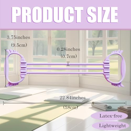 Figure 8 Resistance Bands with Handles, 6 Tube Adjustable Resistance Bands for Arms Back Exercise, Arm Bands for Workout, Strength Training & Full Body Fitness - color: purple