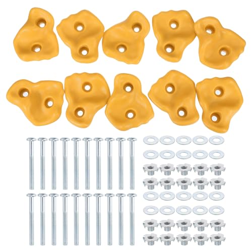 PATIKIL Rock Climbing Holds, Climbing Rock Wall Grips Play Set - color: Yellow, size: A-Large