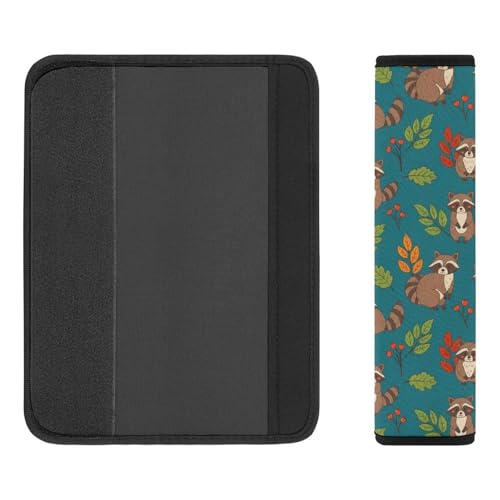 Soft Padded Car Seat Belt Pad for Child, Most Cars, 2 Piece Raccoon Seat Belt Cushion Comfortable Driving - color: Pattern 372
