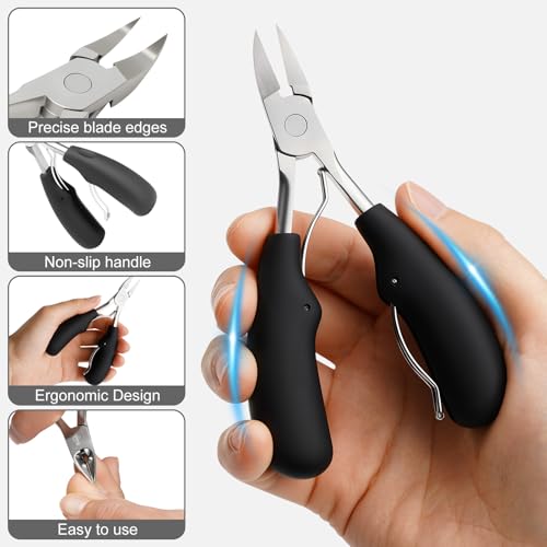 Heavy Duty Toenail Clipper Set for Seniors with Case | 8 in 1,Precision Sharp Blades,Great for Home and Travel