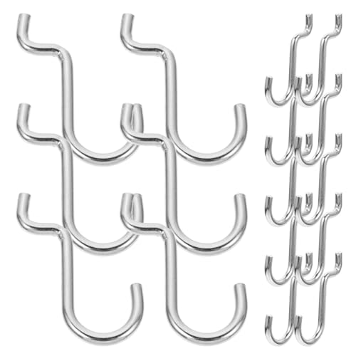 24pcs Heavy Duty Pegboard J Hooks Metal Hanging Board Hooks for Garage Workshop Tool Storage and Industrial Pegboard Accessories