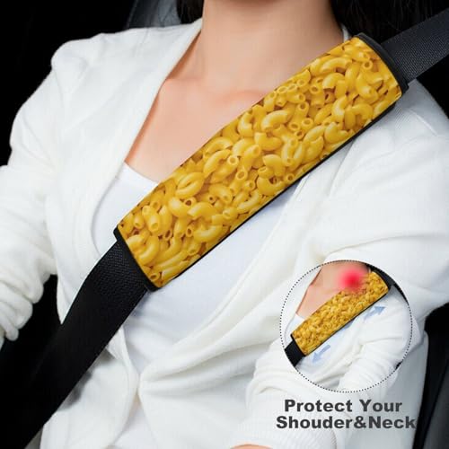 2 Piece Macaroni Cheese Car Seat Straps Shoulder Pads Universal Fit Automotive Seat Belt Protector for Kids, Car Seats Pushchair Strollers High Chair Pushchair - color: Pattern 912