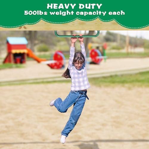 SELEWARE 30" Green Playground Ladder Handle Metal Playset Handles Grab Bars | 500LB 2Pcs Heavy Duty Steel Kids Playground Handles for Indoor/Outdoor Ladder Handrail Swing Set Treehouse Rock Climbing Wall - color: D: 30"-2 Pcs-green