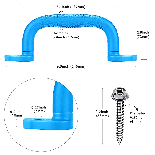 Dolibest Set of 4 Safety Playground Handles,Swing Set Kids Safety Hand Grips for Playset, Climbing Frame, Play House,Climbing Frame, Play House Handles(Blue) - color: Blue-4pcs