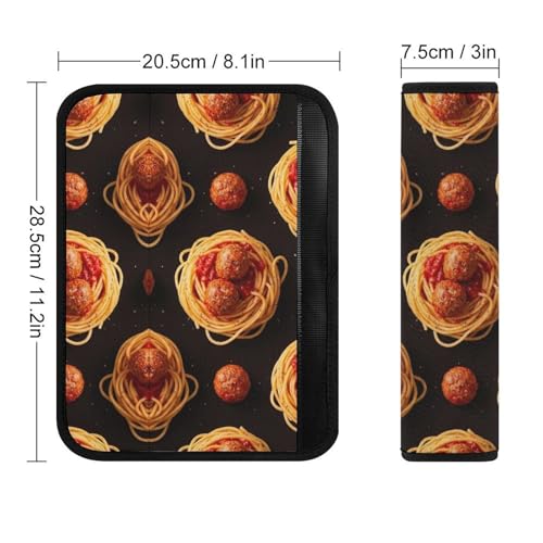 Soft Padded Car Seat Straps Shoulder Pads for Elderly Support, All Vehicles, 1 Pair Italian Pasta Tomato Spaghetti Shoulder Protector Anti-Slip Pad - color: Pattern 1014