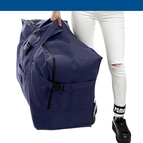 Arxus Large Duffel Bag, Waterproof Carry on Weekend Overnight Storage Bag over Luggage for Airline, Travel, Camping, Moving - color: 120L-Dark Blue