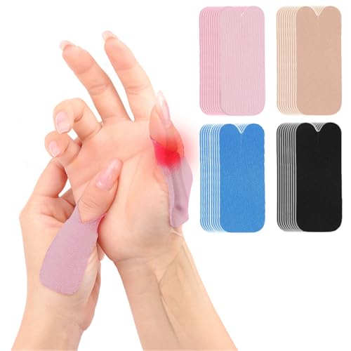 Thumb Protecting Tape Thumb Straps, Self Adhesive Big Finger Cover Stickers, Stretchy Athletic Tape, Elastic Finger Pain Relieving Patch for Sport, Joint Support Arthritis Sprains Strains (40 PCS) - color: 40 Pcs