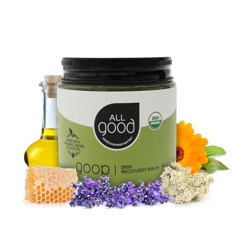 All Good Goop Organic Skin Care Recovery Balm - All Purpose Ointment w/Calendula, Lavender, Beeswax - Chafing Cream, Dry Skin Salve, Cracking Lip Moisturizer - Soothes, Hydrates & Calms - 4oz - size: 4 Ounce (Pack of 1)