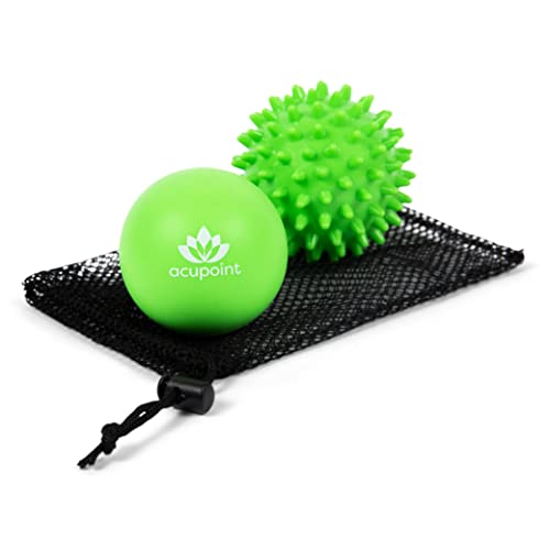 Acupoint Physical Massage Therapy Lacrosse Ball Set Ideal for Yoga Deep Tissue Massage Trigger Point Therapy and Myofascial Release Physical Therapy Back Foot Plantar Fasciitis (Spiky Ball) - style: Spiky Ball