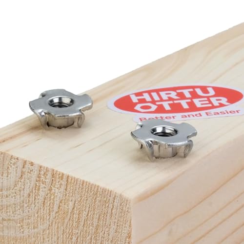 304 Stainless Steel T-Nuts 4-Pronged M8 (25 PCS) | Strong Grip, Rustproof Corrosion Resistant, Smooth Threads, Easy Insertion for Wood/Furniture/Cabinetry/Climbing Holds - size: M8
