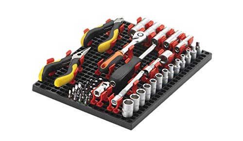 Universal Clips & Socket Holders (50 pcs) - Accessories for Organizer Genie Pegboards to Organize Tools, Mix Pack of Universal Clips and Assorted Socket Holders - style: Universal Clips and Socket Holders Mix Pack - 50 Pieces