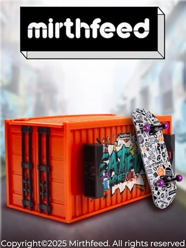 32mm Pro Fingerboard Complete Set | Bearing Wheels | 5 Ply Maple Deck | Anti Skid Grip Tape | Complimentary Tool | Concave Shape - color: Fun Box F : Graffiti Groove