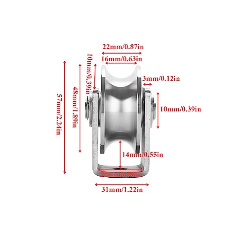 Stainless Steel U Groove Wheel Heavy Duty Pulley Smooth Rolling Door Wheels Sliding Gate Hardware High Weight Capacity Rollers Rolling Driveway Gate Bracket Rollers for Carts Furniture Machinery - size: 4pc 2inU