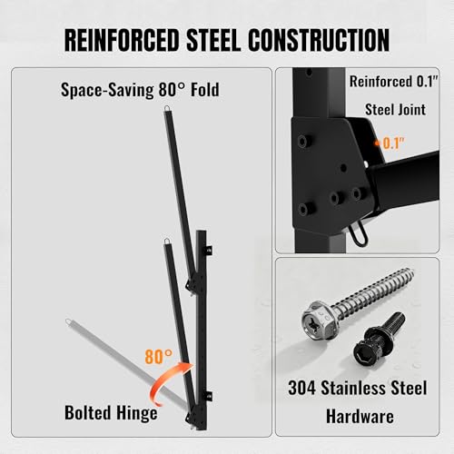 2-Tier Foldable Kayak Wall Mount Rack | Space-Saving Swing-Away Design - Heavy Duty Thickened Steel Storage Hanger for Kayaks, Canoes, 304 Stainless Steel Screw - size: Folding Wall Mount for 2 kayaks-H31.5"
