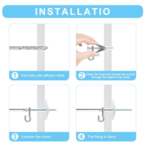 92pcs 3/16 Inch Heavy Duty Drywall Anchors, 23 Sets | Toggle Bolts and Wing Nuts Set for Hanging Lamps Heavy Items, Butterfly Anchors for Ceiling, Sheetrock, Hollow Wall - size: 3/16"-92pcs(23sets)